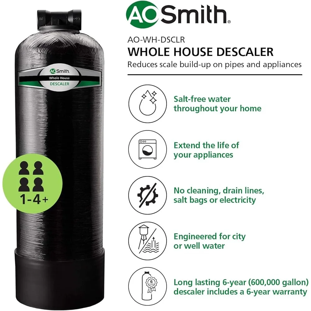 نظام إزالة الترسبات الخالي من الملح للمنزل بالكامل، مرشحات مياه المدينة والآبار، 600000 جالون، مقياس الوقاية منقي المياه البديل