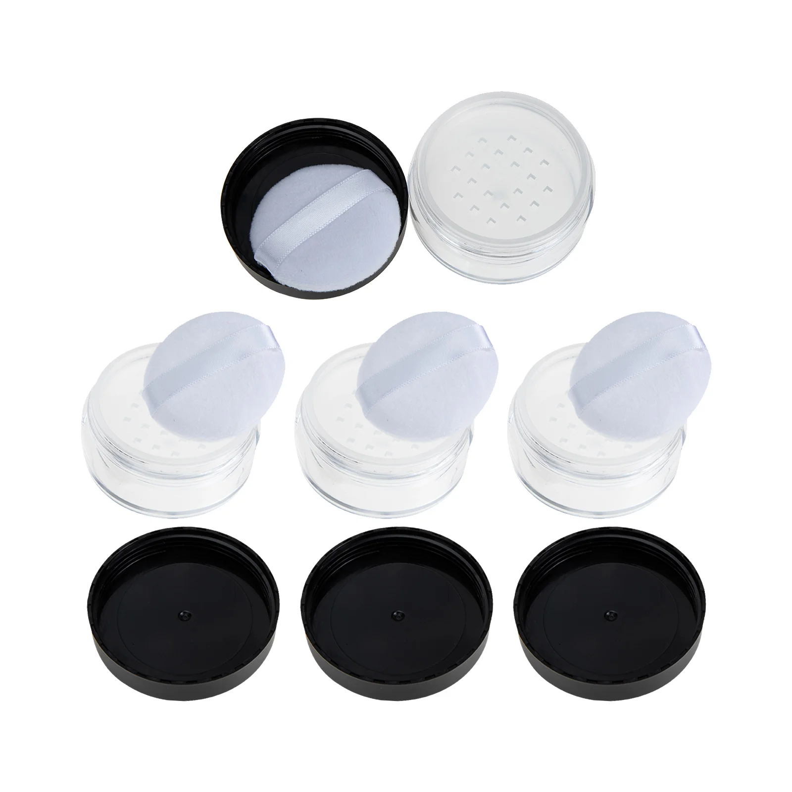 

4 Powder Case Plastic Portable Makeup Container Box For Travel Daily Use Empty Powder Storage Box