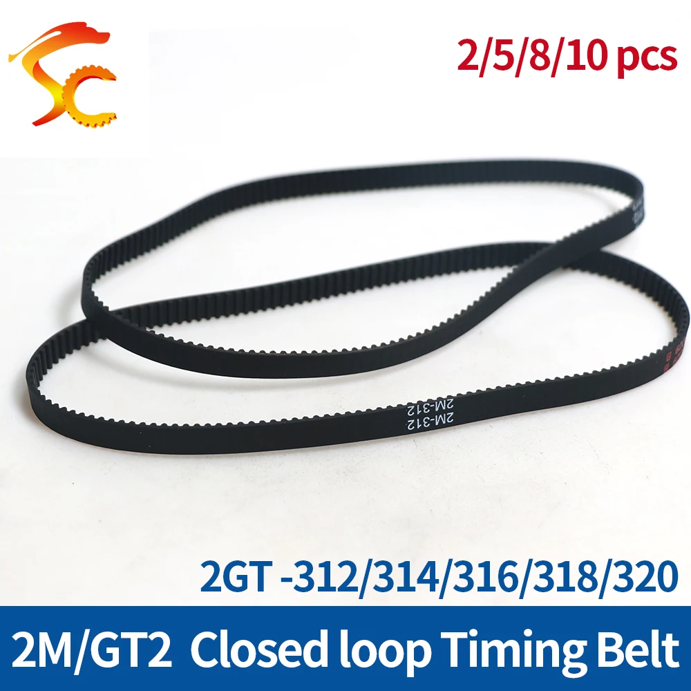 

ONEFIRE GT2/2M Rubber Timing Belt Closed loop belt GT2 312/314/316/318/320 width 6/9/10/15mm For 3D printers