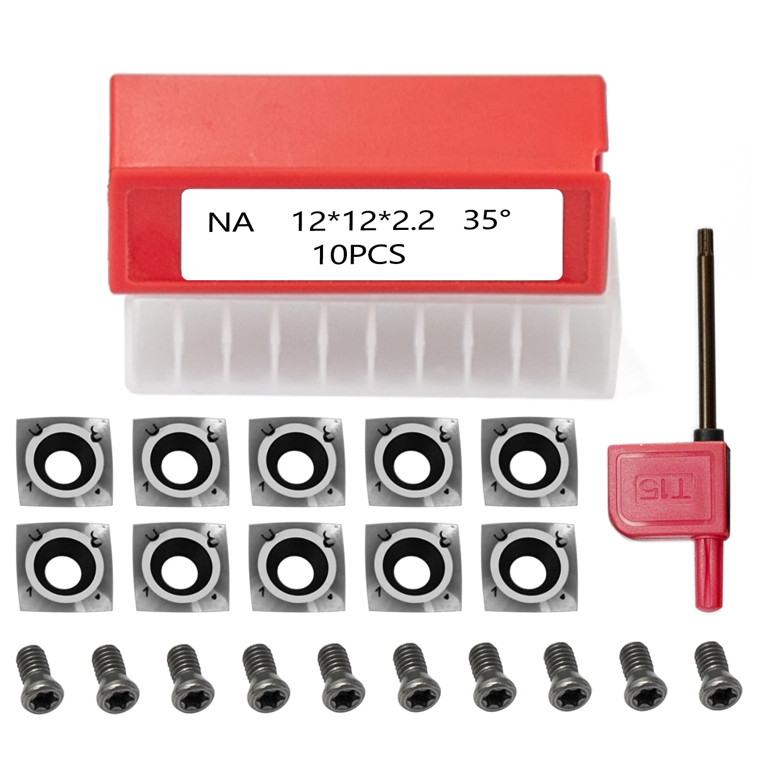 ลบ Rake มุม12X12X2.2มม.คาร์ไบด์ Cutters มีด Indexable เปลี่ยนสูง10Pcs