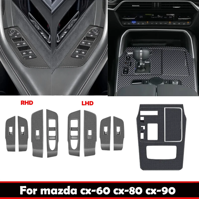 LHD RHD For Mazda CX-60 CX-80 CX-90 2022 2023 2024 2025 ABS Window Lift Switch Glass Cover Central Control Gear Shift Panle