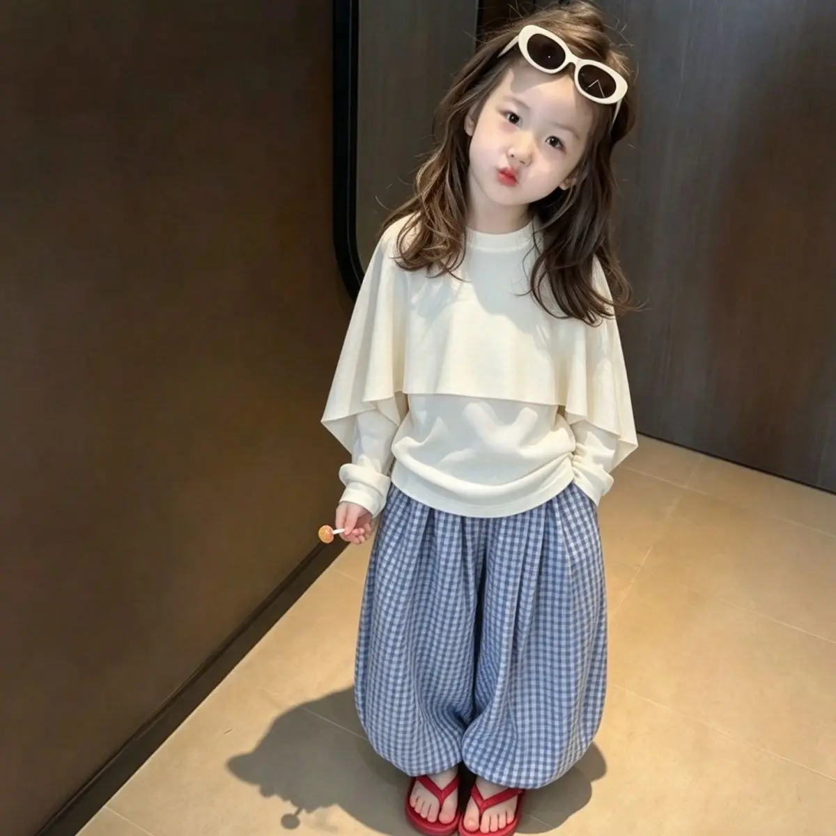 Korean Long Sleeved Top for Girls 2026 Early Spring and Autumn New Style Temperament False Two-piece Base Shirt