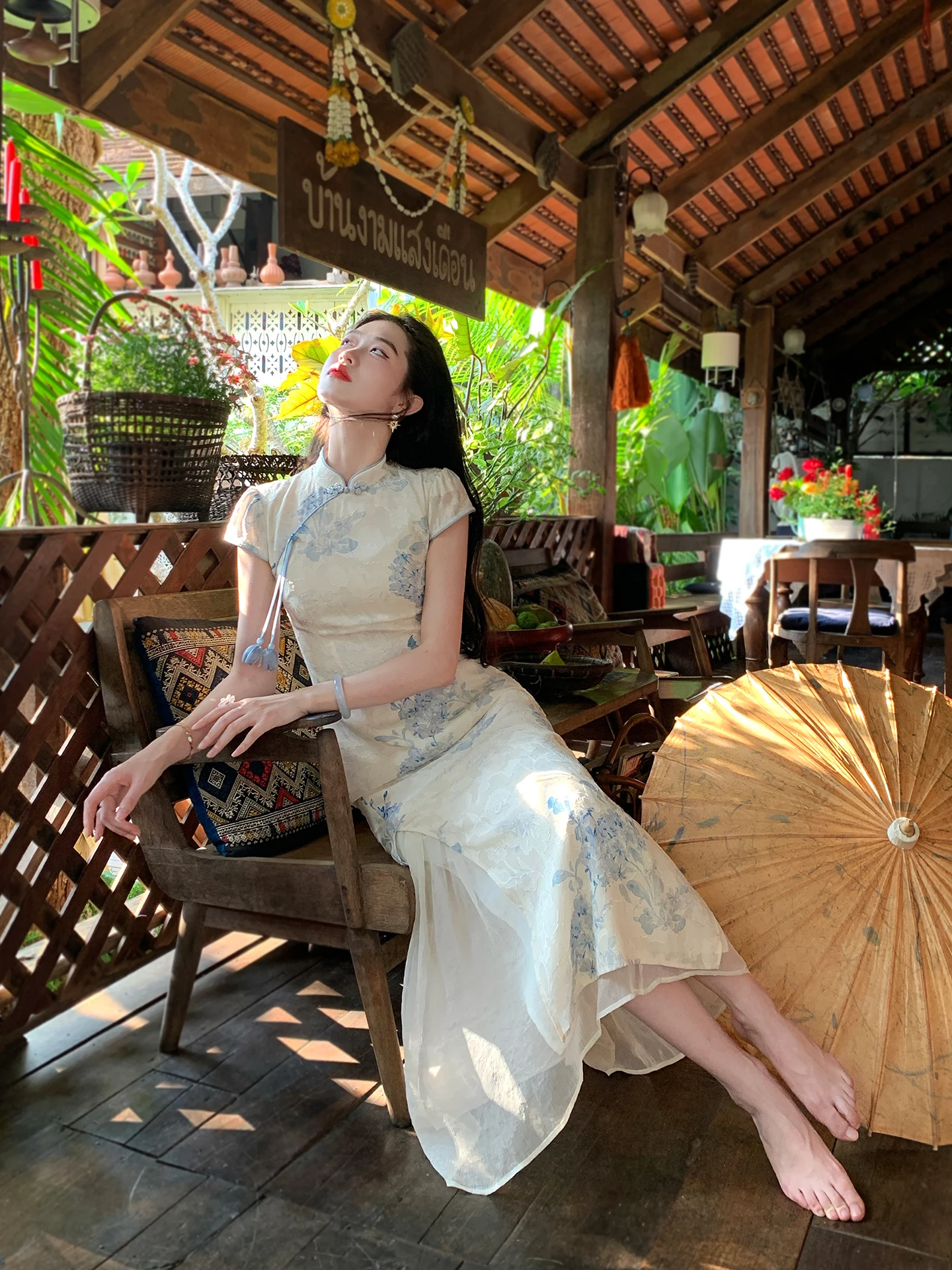 

Новое женское платье Lingshan Zhihe в китайском стиле с цветочным принтом, с коротким рукавом, для ранней весны, комплект из двух предметов, в стиле ретро-ципао