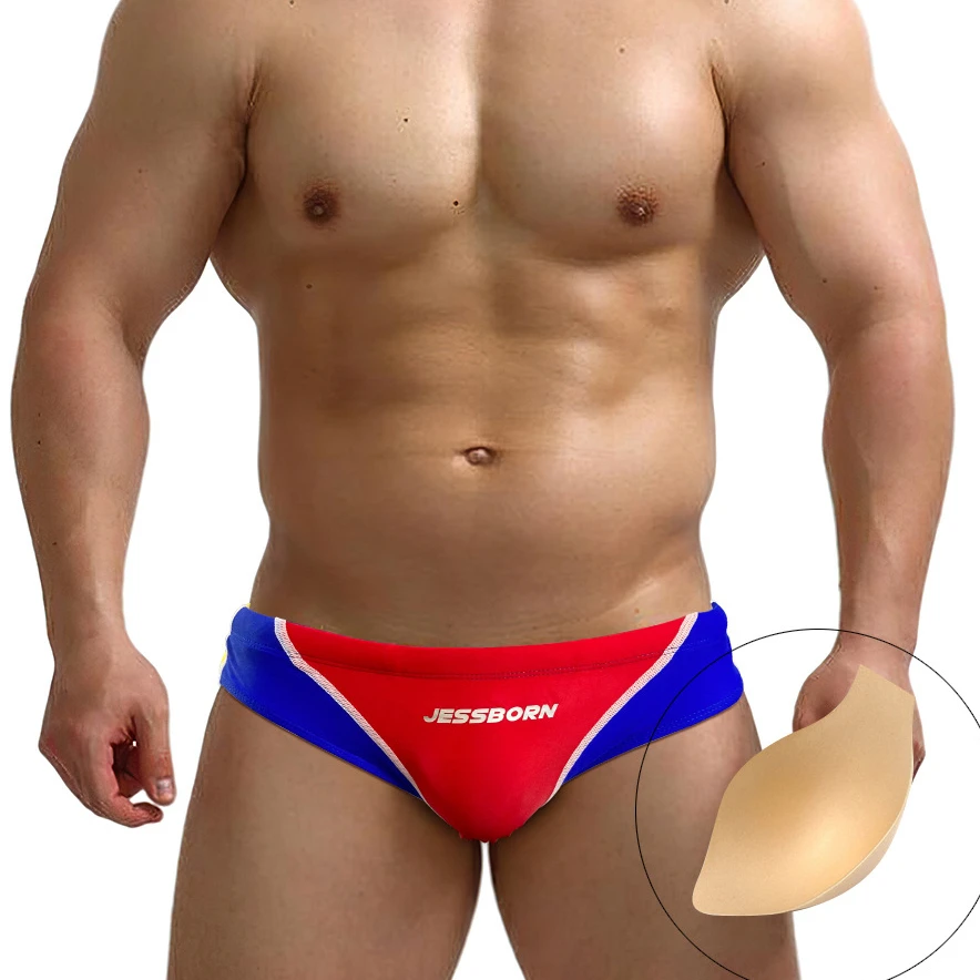 

Sexy Push Up Pouch Padded Swimwear Mens Swimming Briefs Swimsuit Men Swim Trunks JESSBORN Brand Beach Surf Bath Suit Wear Shorts