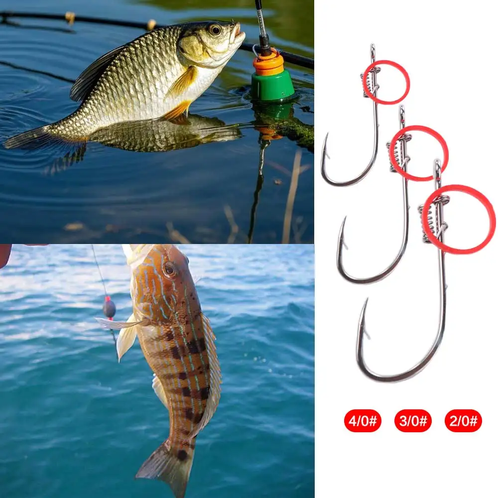 

Carbon Steel Live Shrimp Fishing Hooks Single Hook With Holes Fishing Fixed Hooks Hanging Spring Strong Sharp Barbed Fishhook