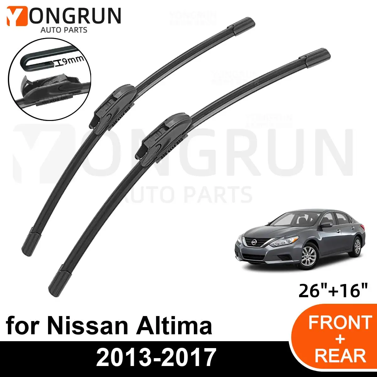 

Стеклоочистители передние Автомобильные для Nissan Altima L33 2013-2017, резиновые щетки стеклоочистителя 26 + 16 дюймов, аксессуары для лобового стекла автомобиля