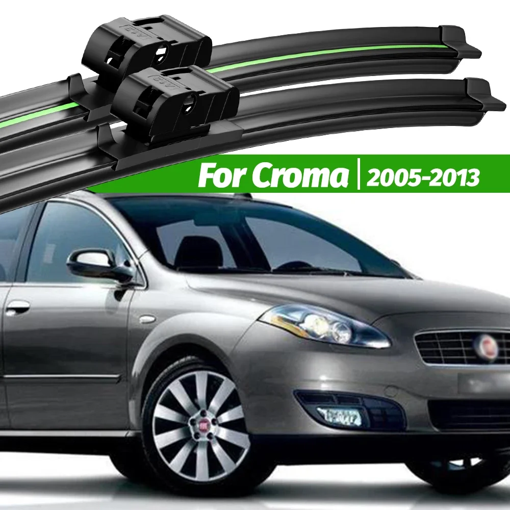 For Fiat Croma 2005-2013 2pcs Front Windshield Wiper Blades 2006 2007 2008 2009 2010 2011 2012 Windscreen Window Accessories