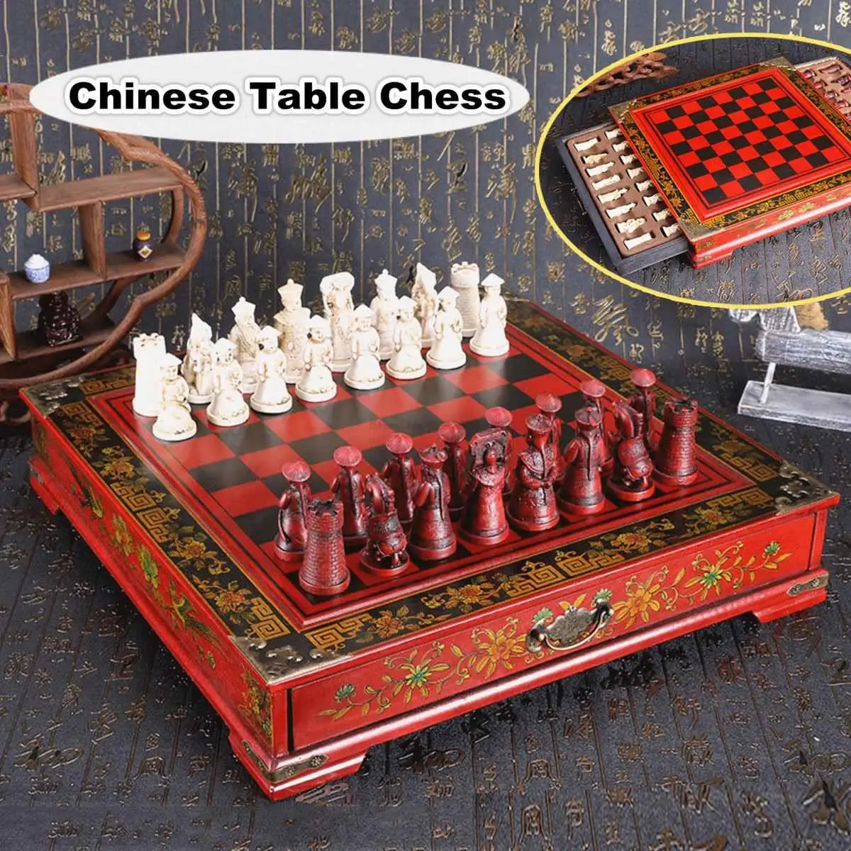 

26x25. 5x6.3cm Wooden Table Chess Folding Classic Chinese Chess For Adult Kid Game Entertainment Gift Beginner Large Chess Board