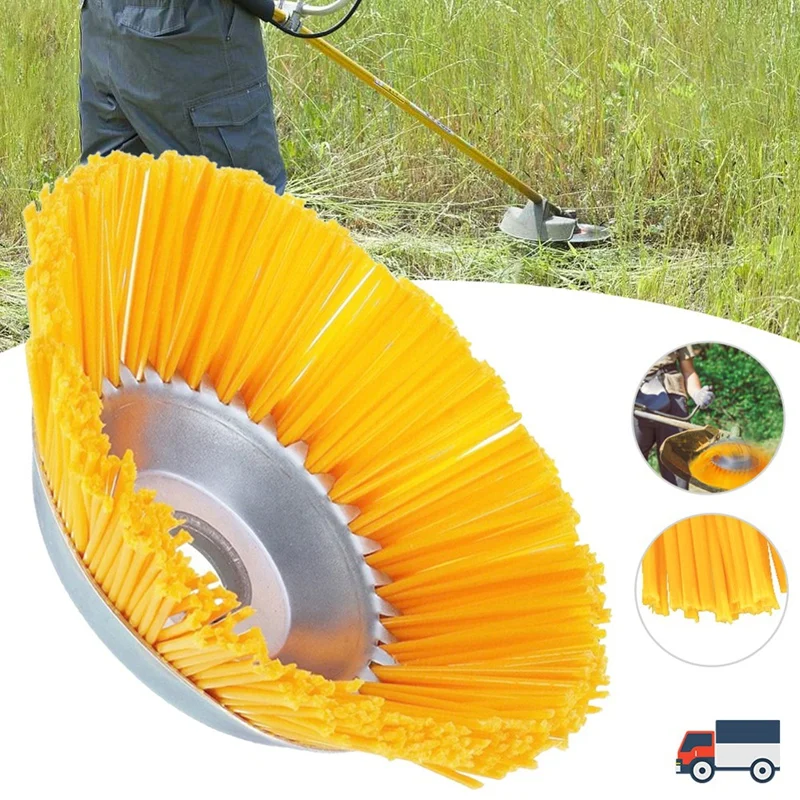 8 Inch Universal Grass Trimmer Head Nylon Wire Wheel Trimmer Brush Weeder Rotary Weed Brush For Garden Weed Lawn