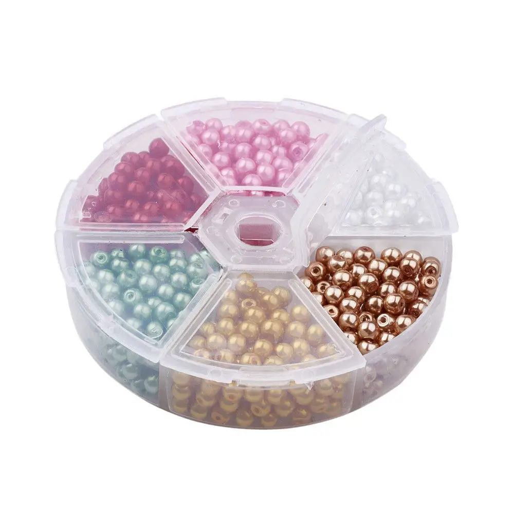 1Pack 4Mm Glass Beads Colorful Pearl Beads for Cross Stitch Bracelet Necklace DIY Costume Jewelry Making Mixed Style About