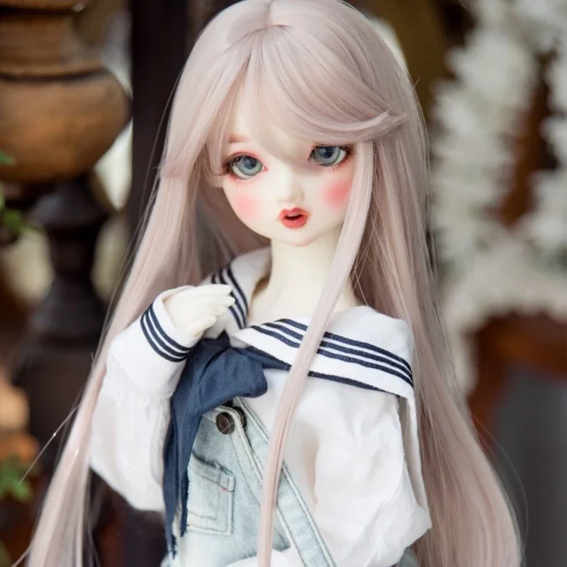 Puppenperücke für 60/45/30 cm Bjd-Puppe 1/3 1/4 1/6 langes glattes Haar mit Pony Spielzeug Dress Up Spielhaus Puppenzubehör, keine Puppe