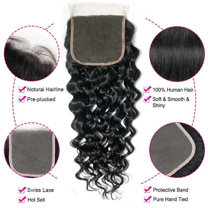 Water Wave 13x6 HD Transparent Lace Frontal Only Maxine Wet And Wavy Human Hair Frontal Pre Plucked 4x4 5x5 6x6 HD Lace Closures