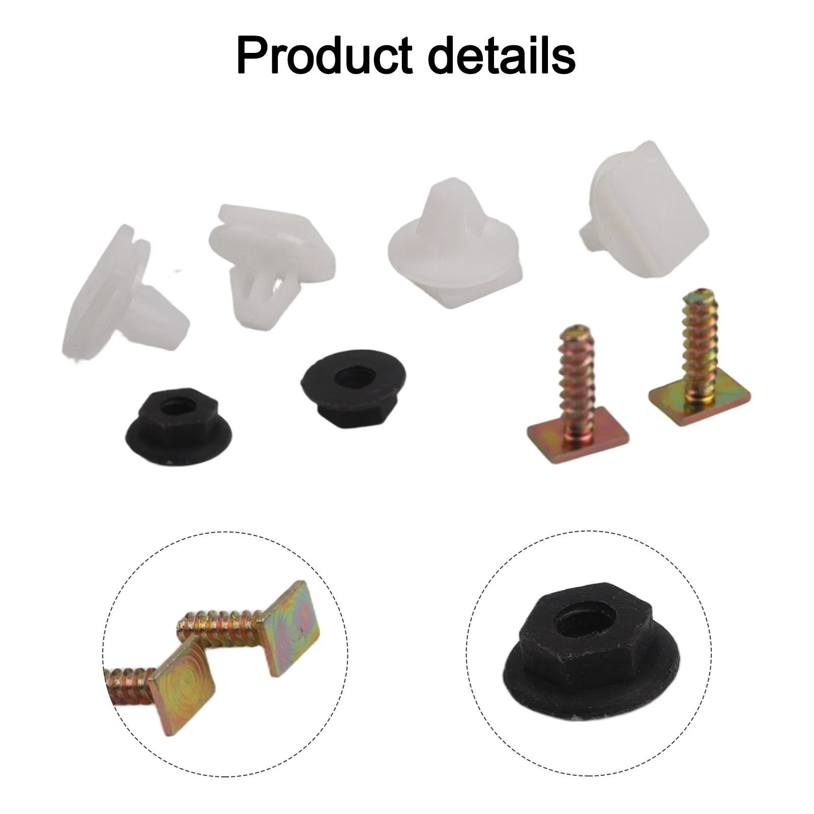 Front Trim Fastener Components Set With White Plastic Clips Screws And Plastic Nuts For Vauxhall For Corsa C