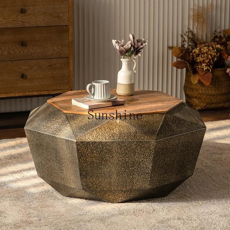 American retro coffee table floor-to-ceiling polygon creative sofa side table