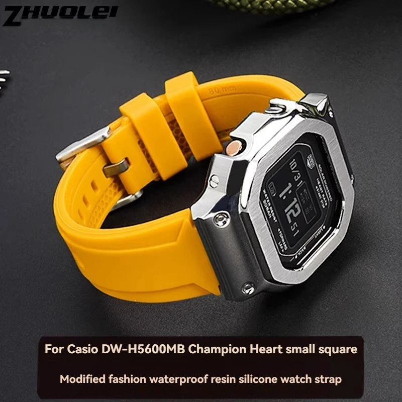 Pour G-SHOCK Casio 3516 DW-H5600 DW H5600 DW-H5600MB série modifié sport Silicone Bracelet de montre boîtier 18mm Bracelet en caoutchouc convexe Pour G-SHOCK Casio 3516 DW-H5600 DW H5600 DW-H5600MB série modifié sport Silicone Bracelet de montre boîtier 18mm Bracelet en caoutchouc convexe