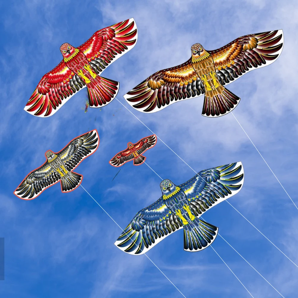 1.1m Eagle Kite 50 Meter Kite Line Large Eagle Flying Bird Kites Children Gift Family Trips Garden Outdoor Sports Toy