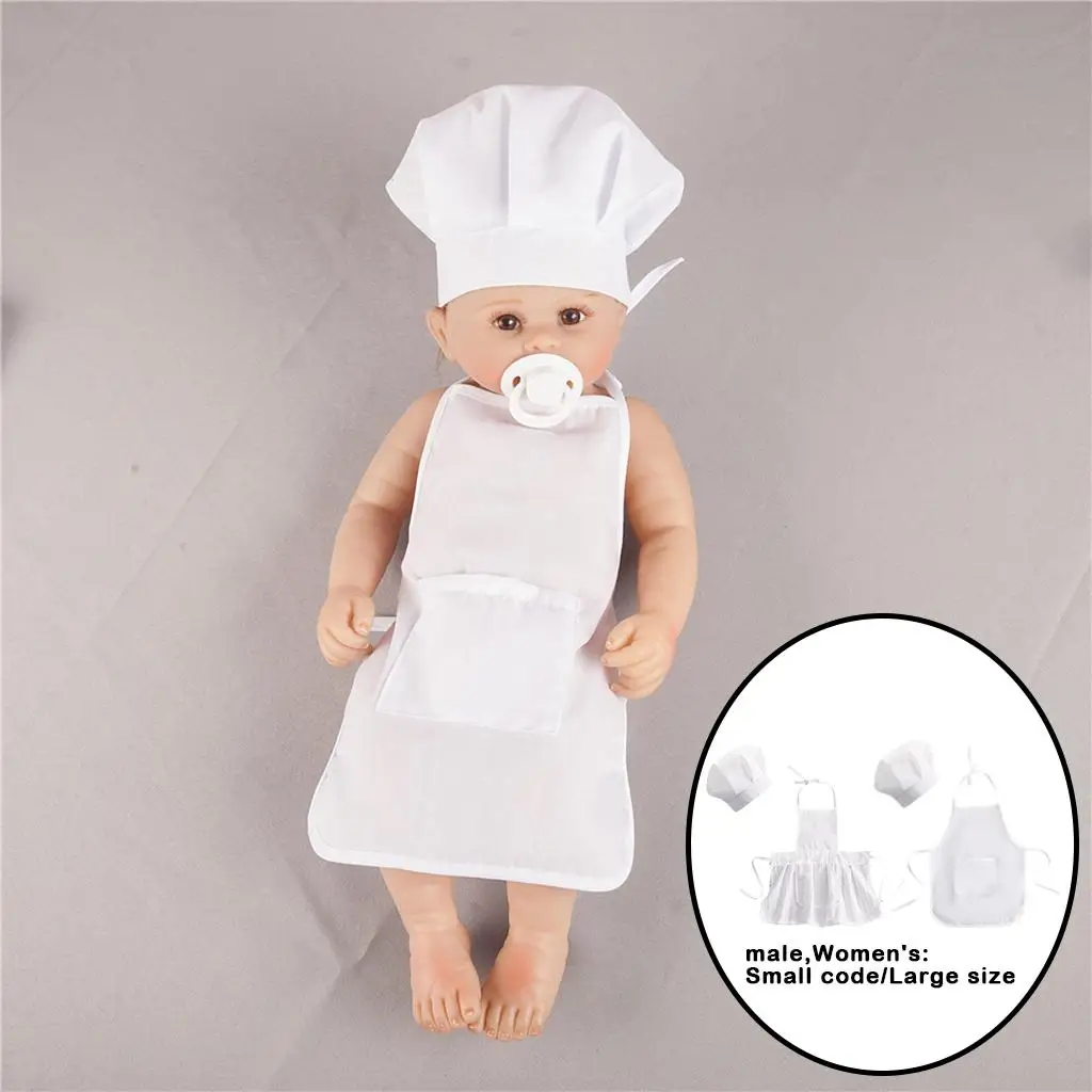 Katoenen baby pasgeboren fotografie prop achtergrond poseren chef-kok schort set cosplay