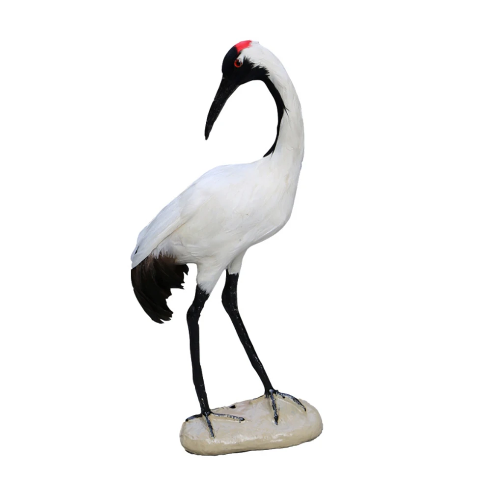 

Artificial Red Crowned Crane Decor Made Eco Friendly Indoor Outdoor Yard Bird Model Photo Prop Gift Miniature
