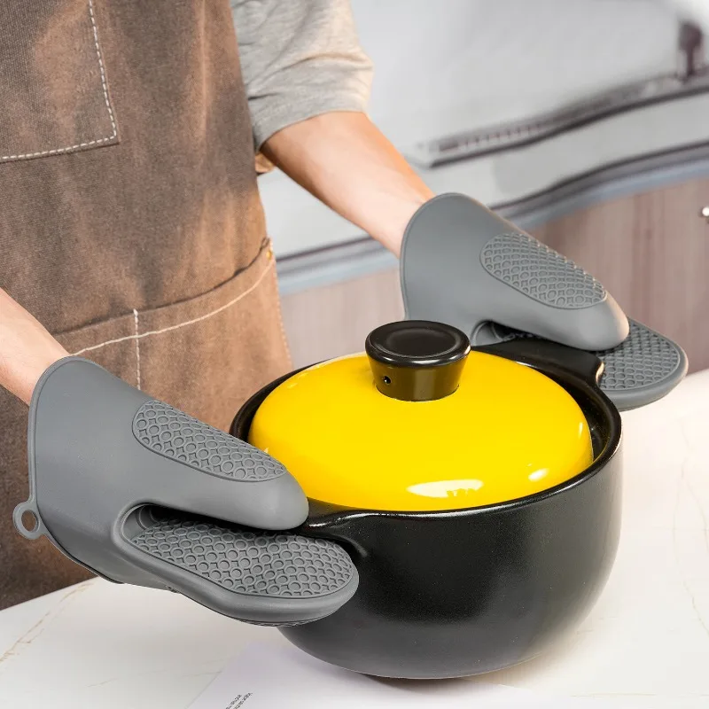 Thickened Silicone Hand Clip, Kitchen Silicone Insulated Gloves, Household Oven baking Tools