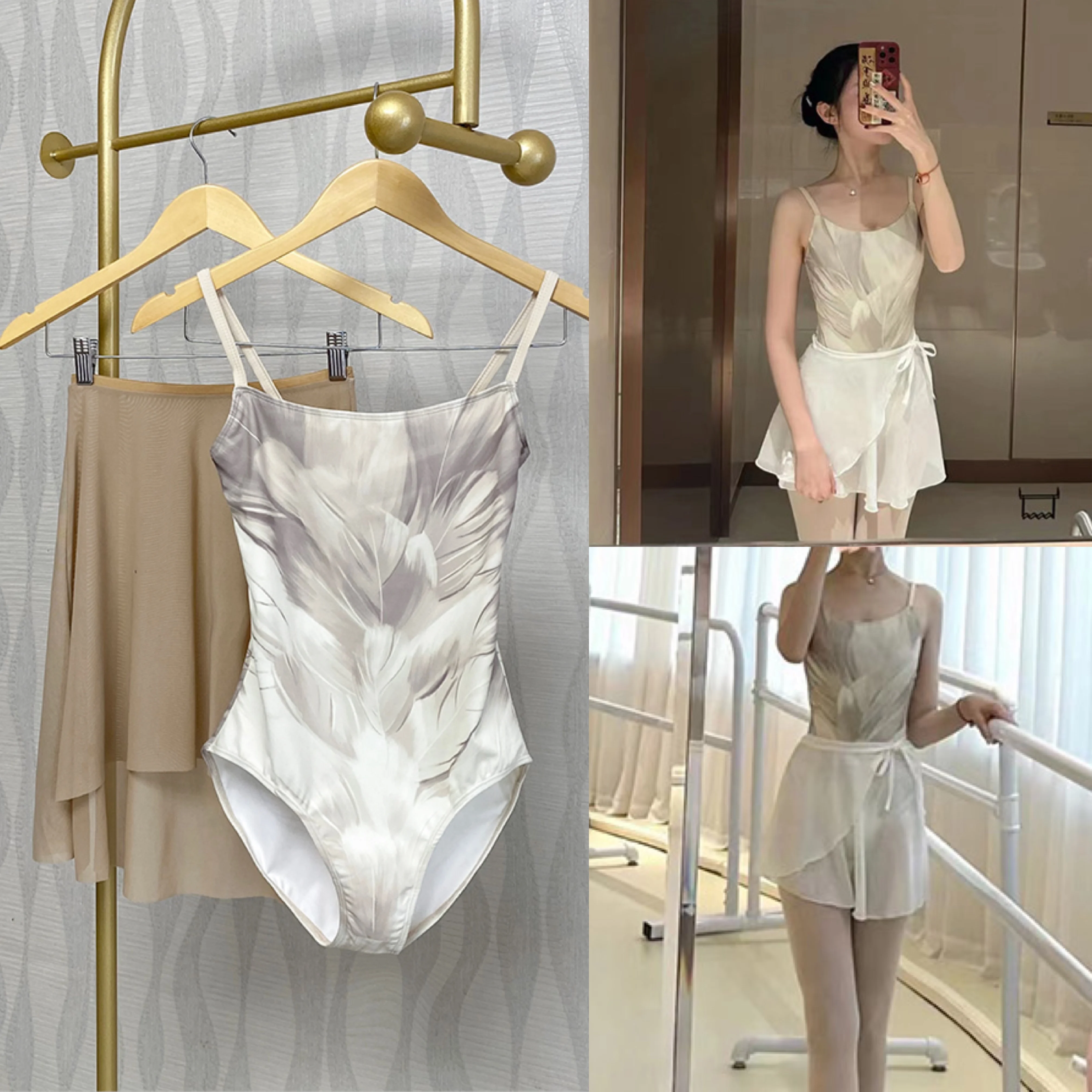 Leotardo de Ballet sin mangas para adultos, ropa de práctica de baile de Ballet para mujer, mono de gimnasia para equipo de baile, Blanco elegante, novedad de 2024