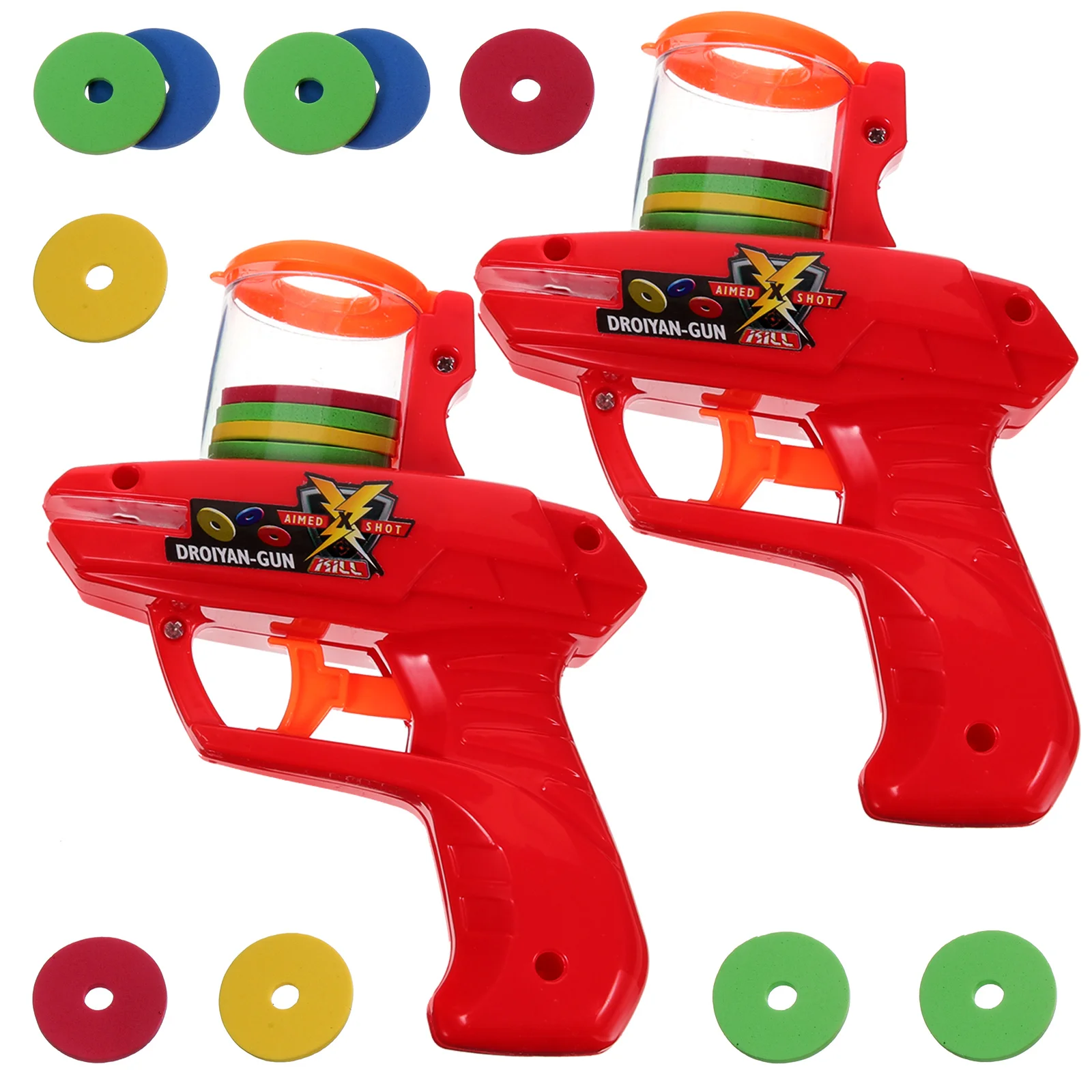 2 Stück Disc Launcher fliegendes Spielzeug Spielzeug Untertasse necken Outdoor-Füller jagen Sport