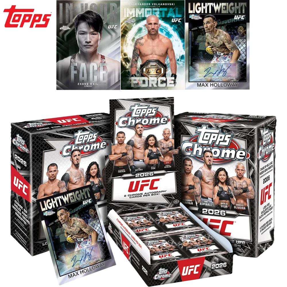 Topps 2026 Chrome UFC Collectible Trading Card Box Official Ultimate Fighting Championship Athlete Cards Gift for MMA Collectors - view 2