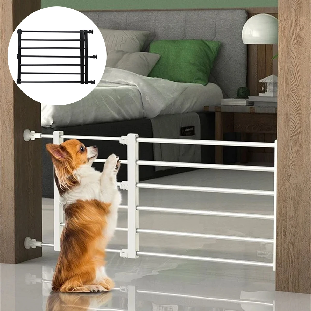 1Pc Household Pets Fence Adjustable Nail-free Cats Dogs Isolation Door Reusable Indoor Dog Gate Retractable Freestanding Fence