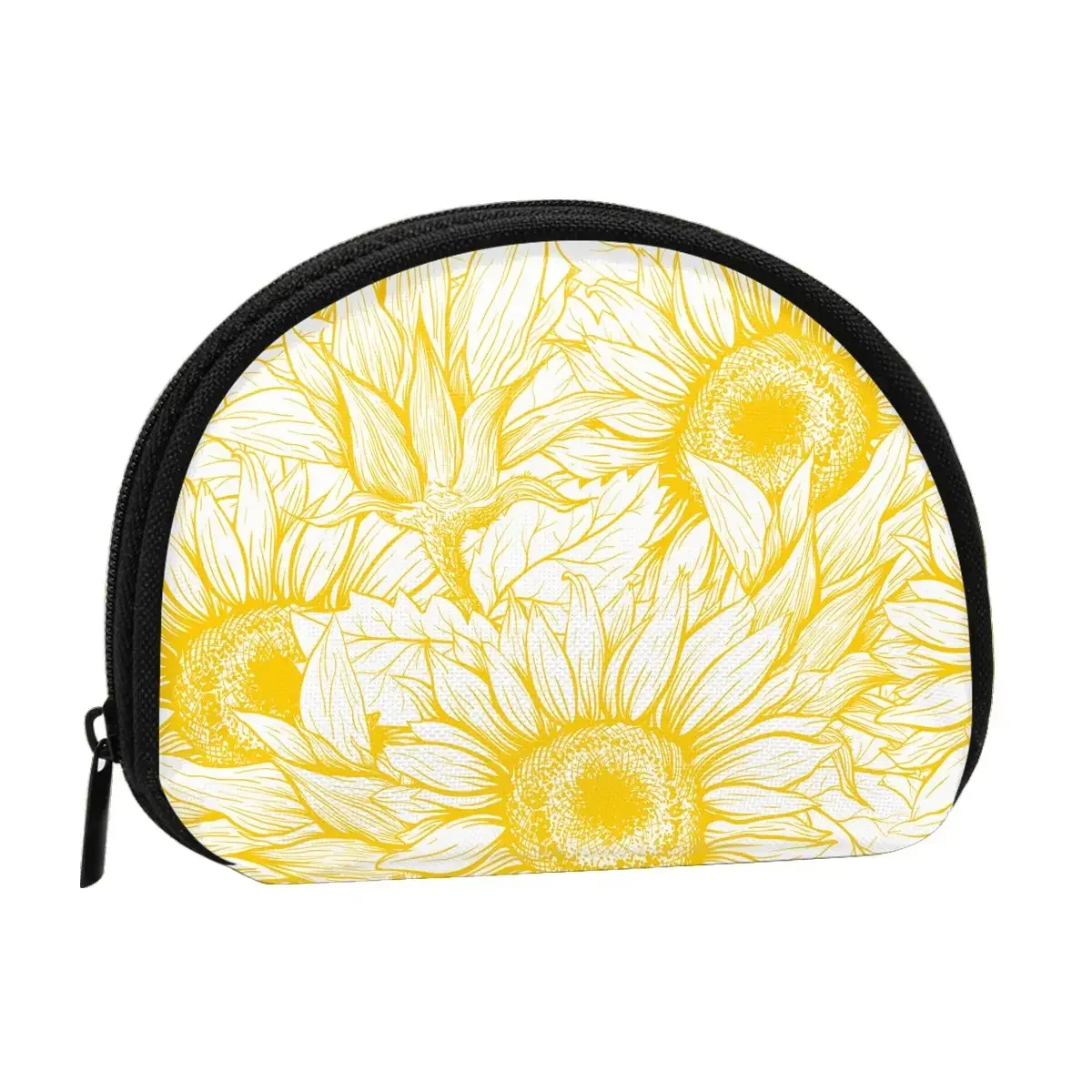 Sunflowers 3D Printing Coin Purse Ladies Shopping Portable Silver  Bag Travel Mini Credit Card ID   Gift