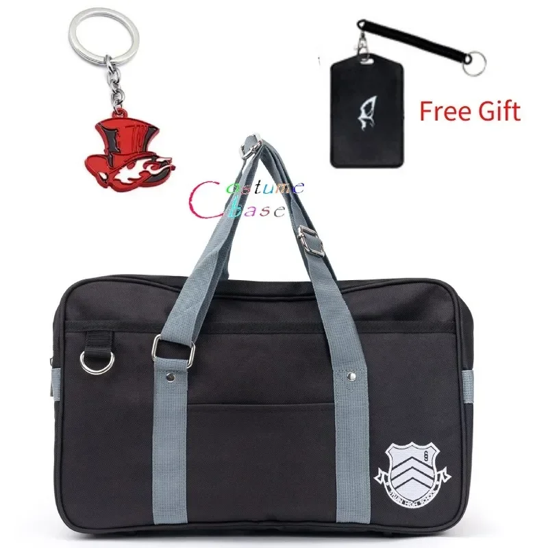 Shujin Gakuen Cosplay Handbag JK Uniform Shoulder Bag Crossbody Messenger Bags Satchel with Keyring