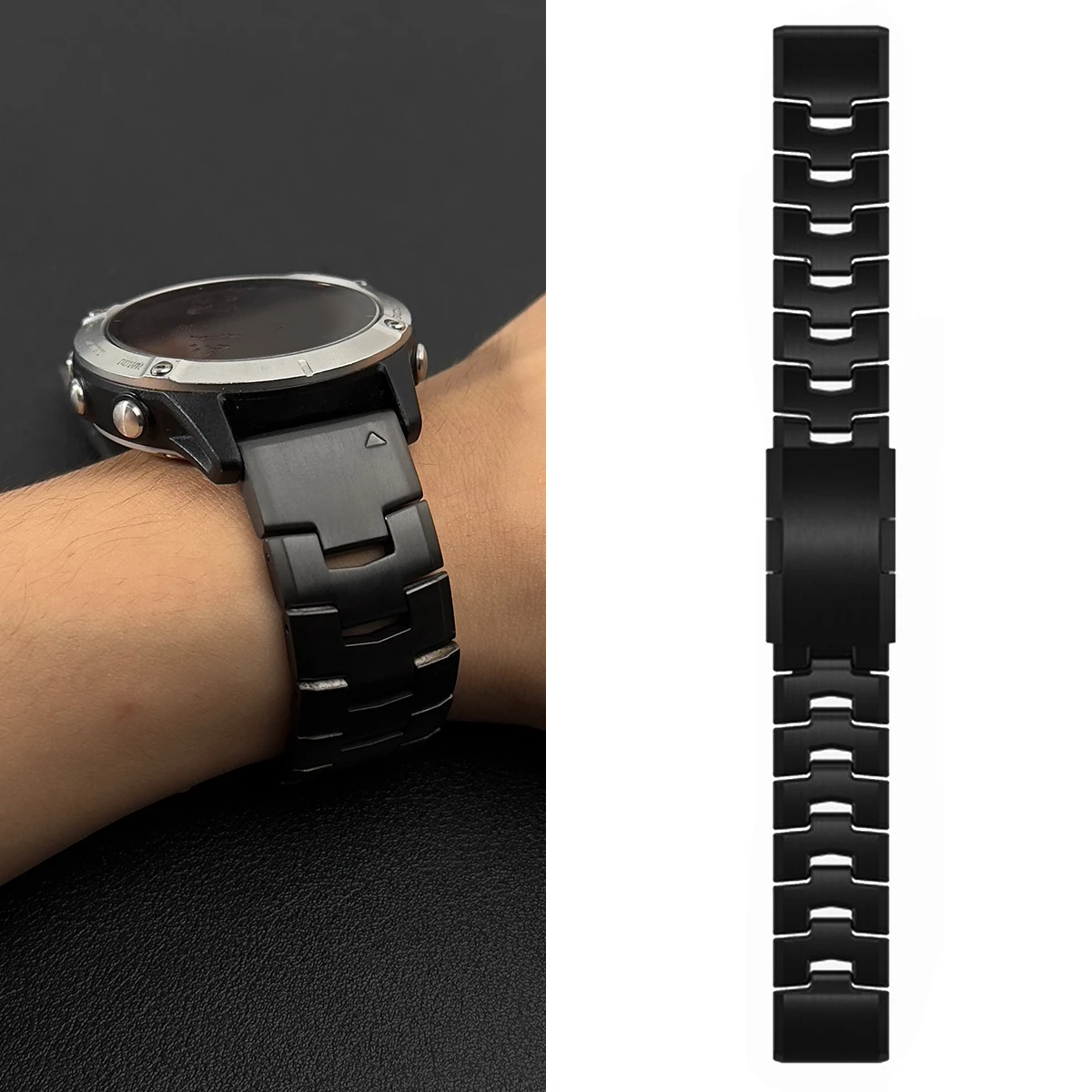 Tytanowy metalowy pasek QuickFit 22mm 26mm do zegarków Garmin Fenix 8 7 7X 6 6X Pro 5 5X Plus Forerunner 945 935 Premium — zdjęcie produktu 6