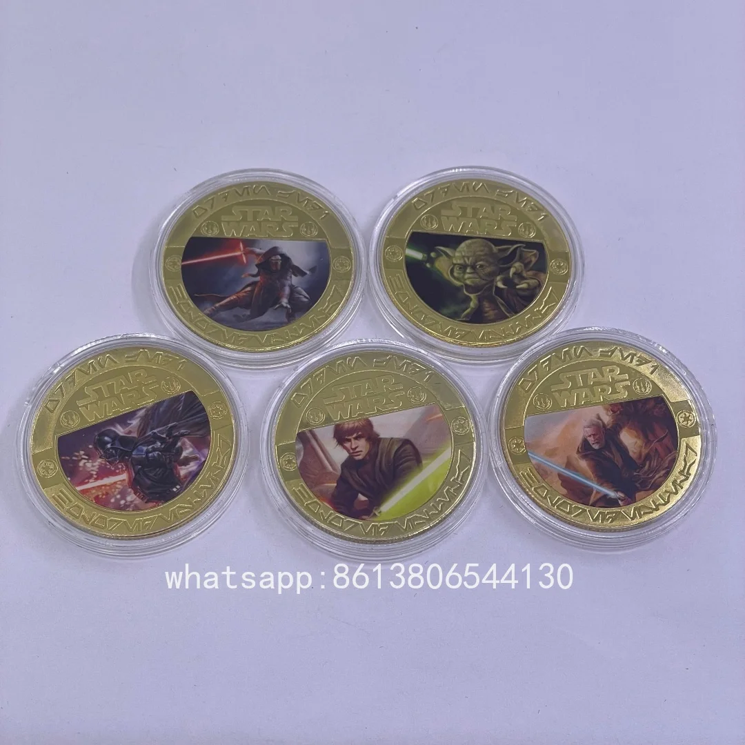 Pièce de monnaie commémorative en or avec badge de personnage de film américain, cadeau de collection pour les fans, anniversaire, Noël
