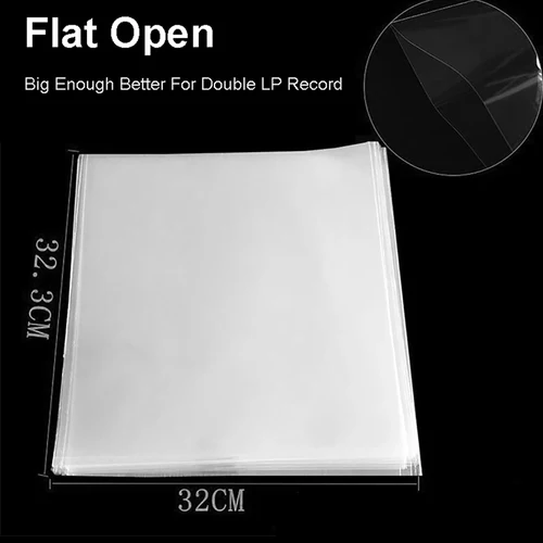 Imagen 2 del producto Funda protectora de grabación de Gel OPP de 12 pulgadas para tocadiscos, bolsa autoadhesiva para discos de vinilo LP, 32,3 cm x 32cm, 50 Uds.