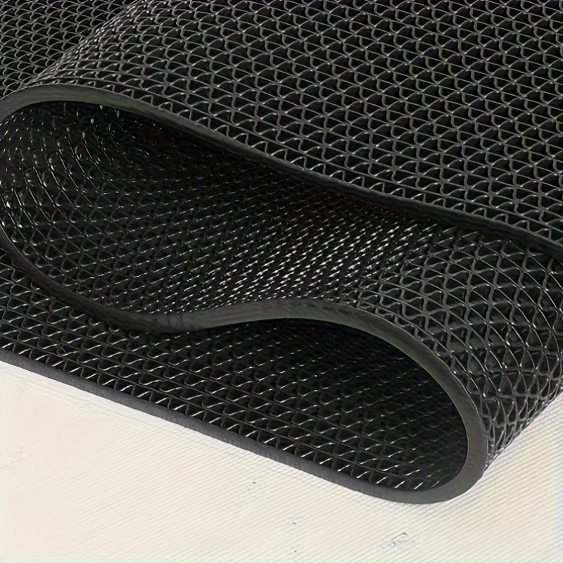 

Коммерческий нескользящий коврик для ванной, чистый черный защитный коврик для душа и бассейна, открытый полый геометрический дизайн, легко чистится