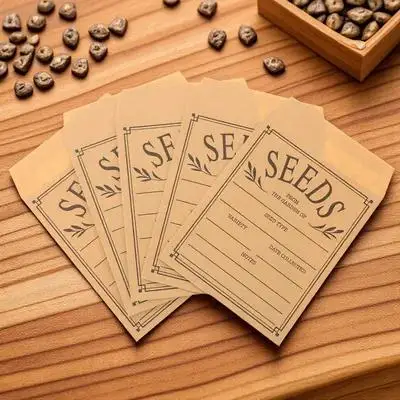 50개 봉투 크래프트 종이 씨앗 봉투 씨앗 보관을 위한 작은 봉투 식물 재배 용품 다용도 씨앗 솔루션