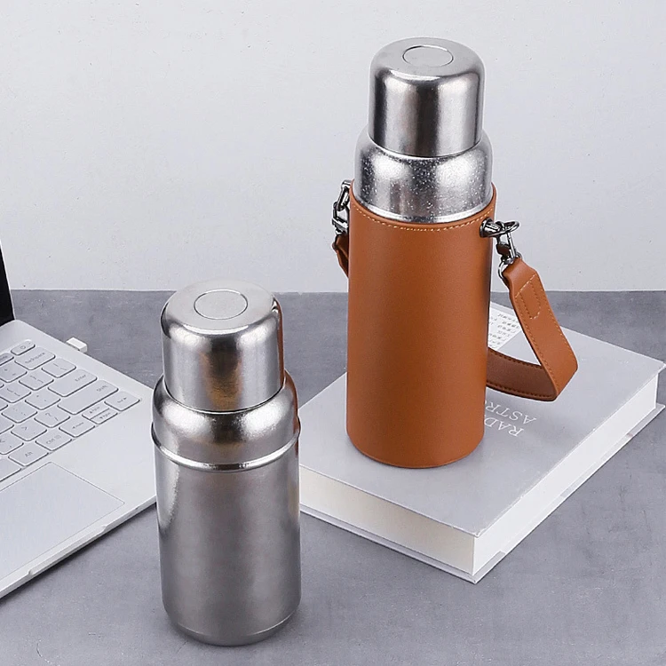 Custom Logo Outdoor Sports Kettle Titanium Insulation Vacuum Cup Double Wall Water Bottle Business Gift