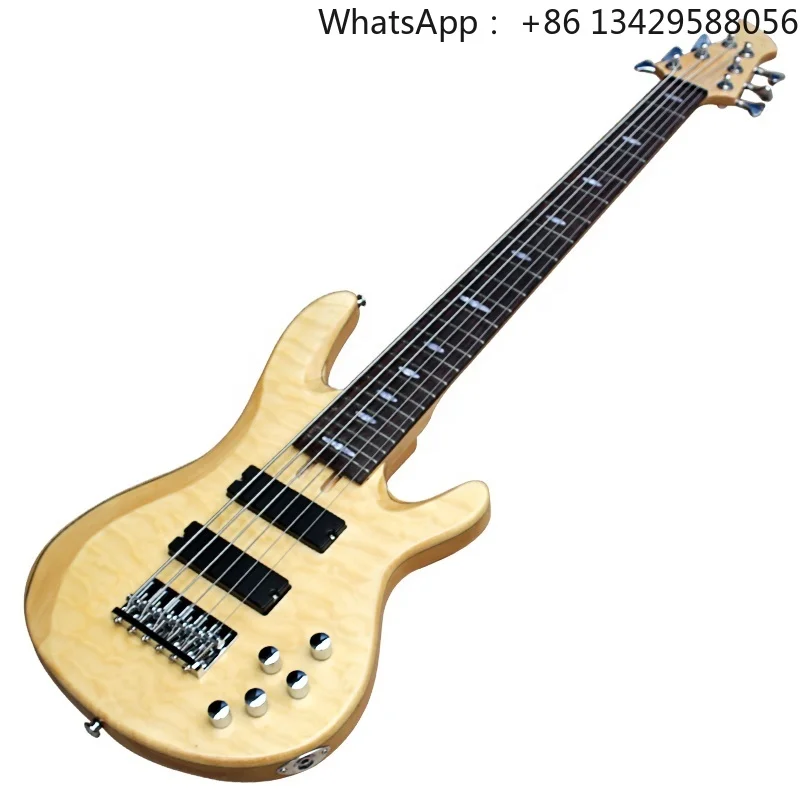 Flyoung Cheap Chinese Guitars Natural Wood Color 6 Strings Electric Bass Guitar Profectional Bass Guitar