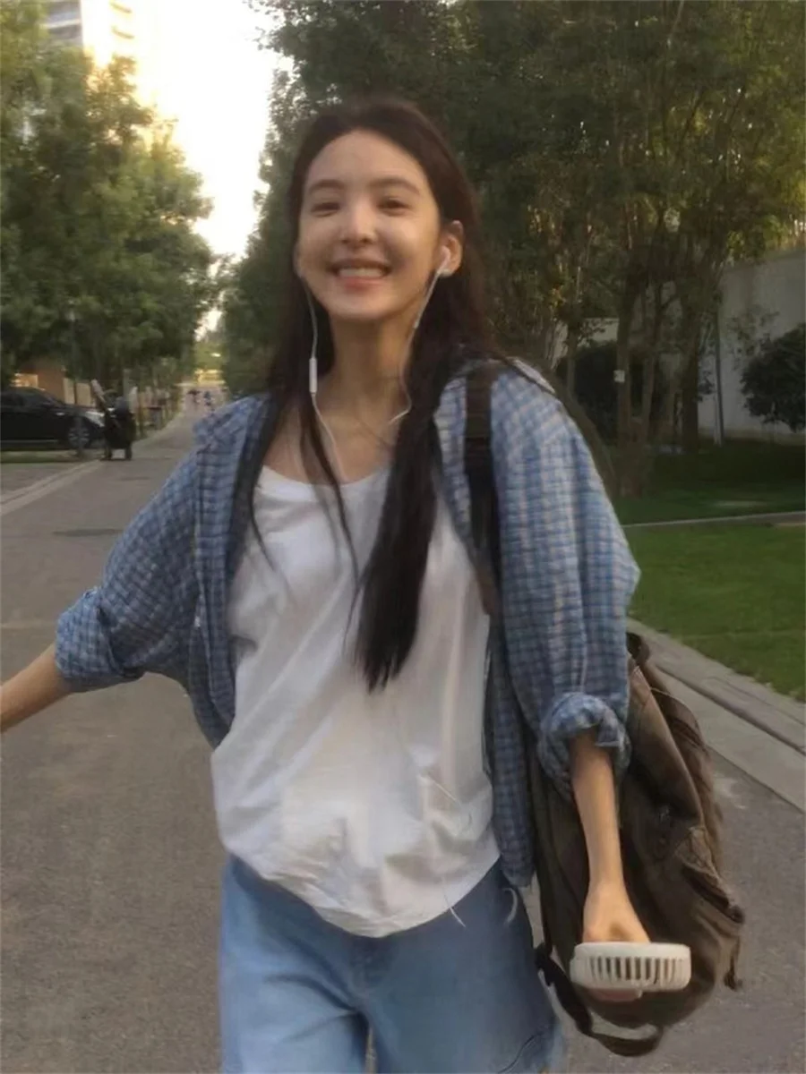 เสื้อคลุมยาวทรงหลวมสำหรับผู้หญิง ลายสก็อต สีสันสดใส ใส่ได้หลายโอกาส เหมาะสำหรับฤดูใบไม้ผลิและฤดูใบไม้ร่วง สไตล์ลำลอง เหมาะสำหรับใส่ไปทำงานหรือใส่เที่ยว