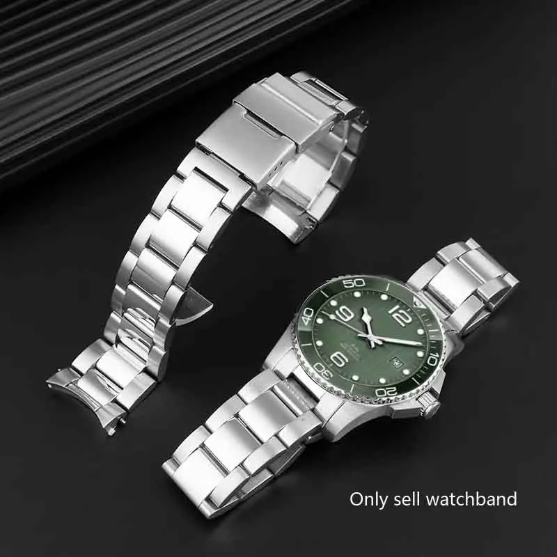 

For Longines Conquest L3.642.4/L3.781.4 New Old Style Men's Folding Buckle with Tool Solid Stainless Steel Watchbands 21mm