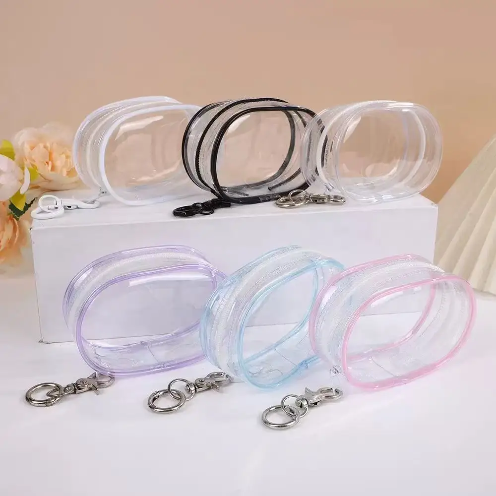 1pc Colorful Thicken Transparent PVC Mystery Box Keychain Jewelry Organizer Storage Cute Doll Bag Organization Dustproof Case