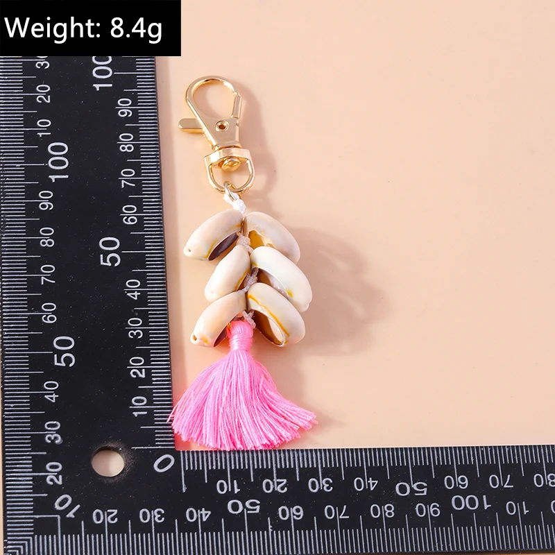 Bohemian Tassel Keychain Summer Beach Shell Charms Keyrings for Women Men Car Key Handbag Pendants Key Chains DIY Accessories