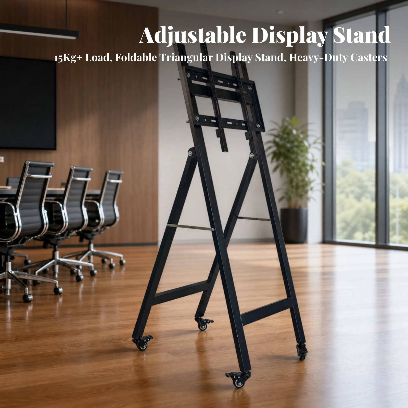 Mobile TV Stand with Wheels Height-Adjustable TV Stand with Wheels Display Mount Heavy-Duty Furniture Foldable for Streamers