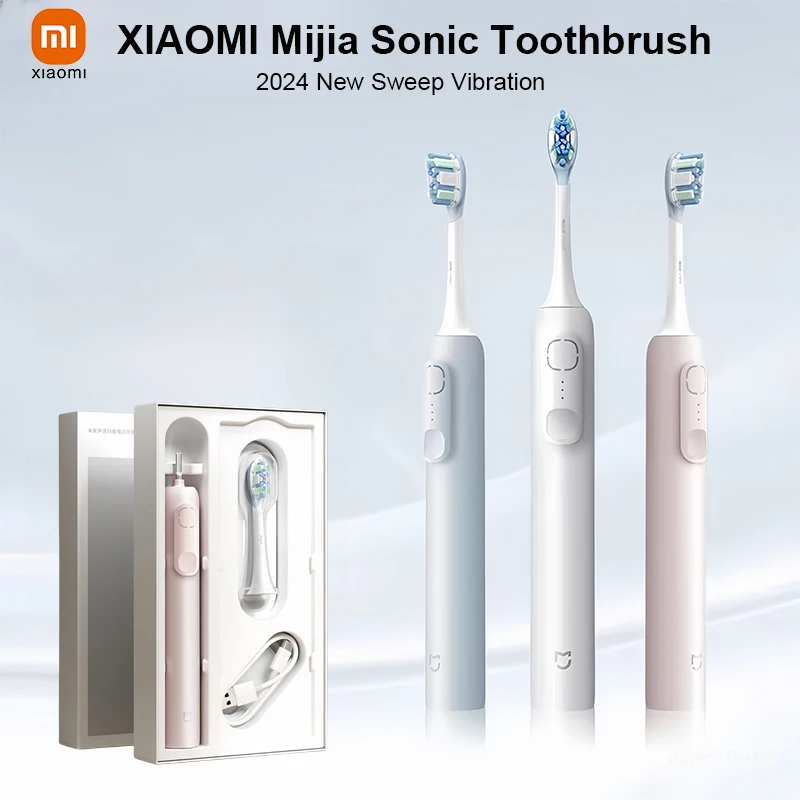 2024 XIAOMI Mijia Sonic Sweep Vibration Toothbrush, Type-C 3 Mode Smart Memory Teeth Cleaning Electric Tooth Brush for Adult