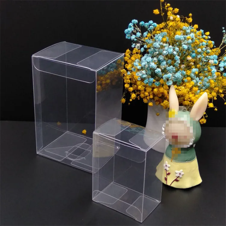 

10PCS Plastic Square Clear PVC Packaging Boxes Thick Wedding Party Birthday Cup Chocolate Toys Jewelry Flower Folding Gifts Box