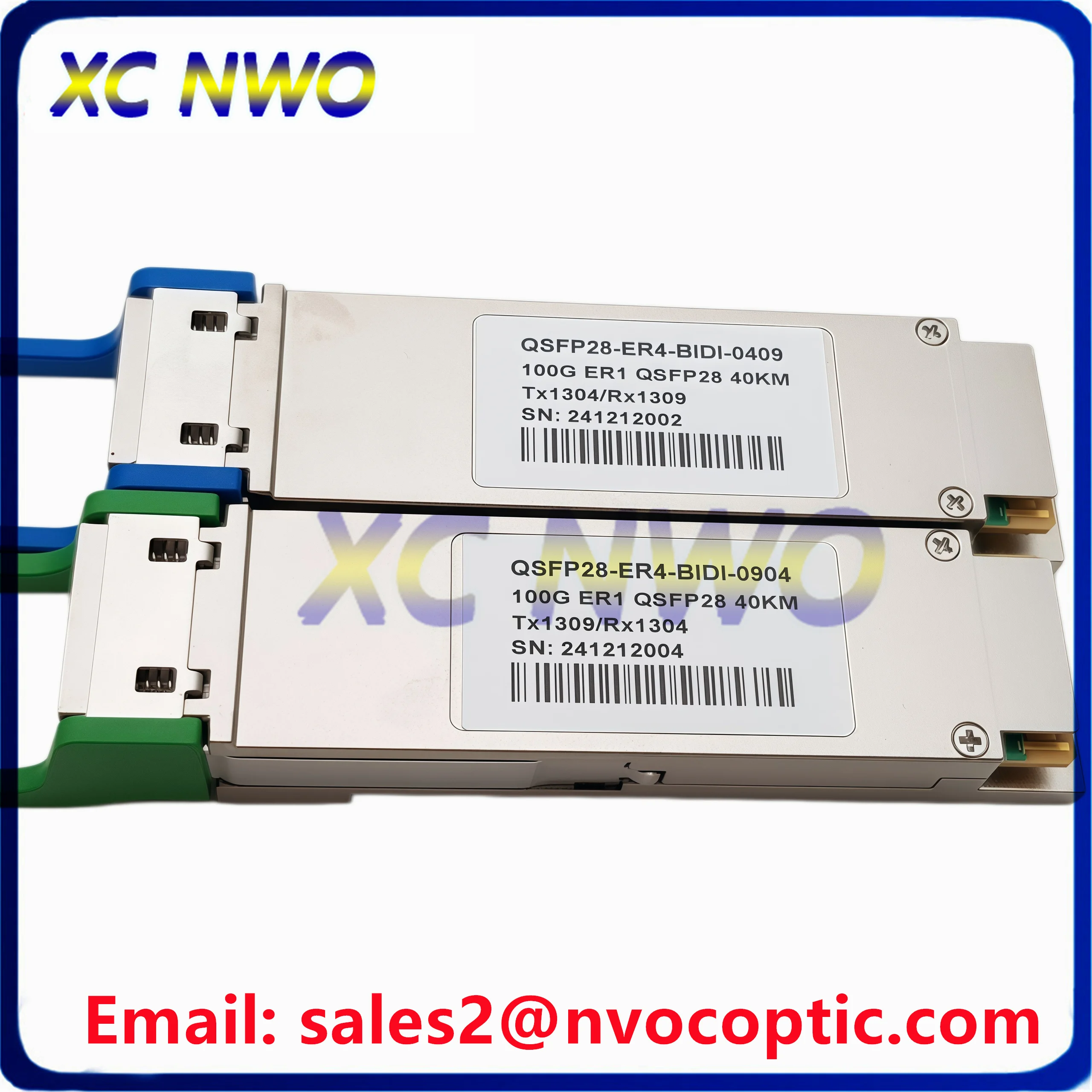 100G BIDI ER4 LC Single Mode 1304/1309nm Fiber Optic Module QSFP28 100Gbps QSFP28 ER1 BiDi 1309/1304nm LC Simplex Transceiver
