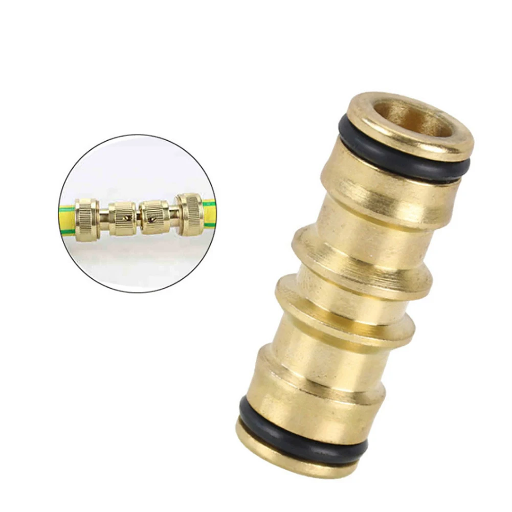 2 Way Garden Brass Hose Connector Joiner Coupler Watering Water Pipe Tap Male Water Pipe Repair Extension Joint