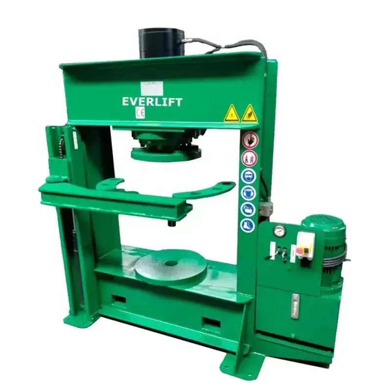 EVERLIFT Green Color 130ton Solid Tyre Press Machine With All Tools Mechanical Arms Cheap Price for Sale CE ISO
