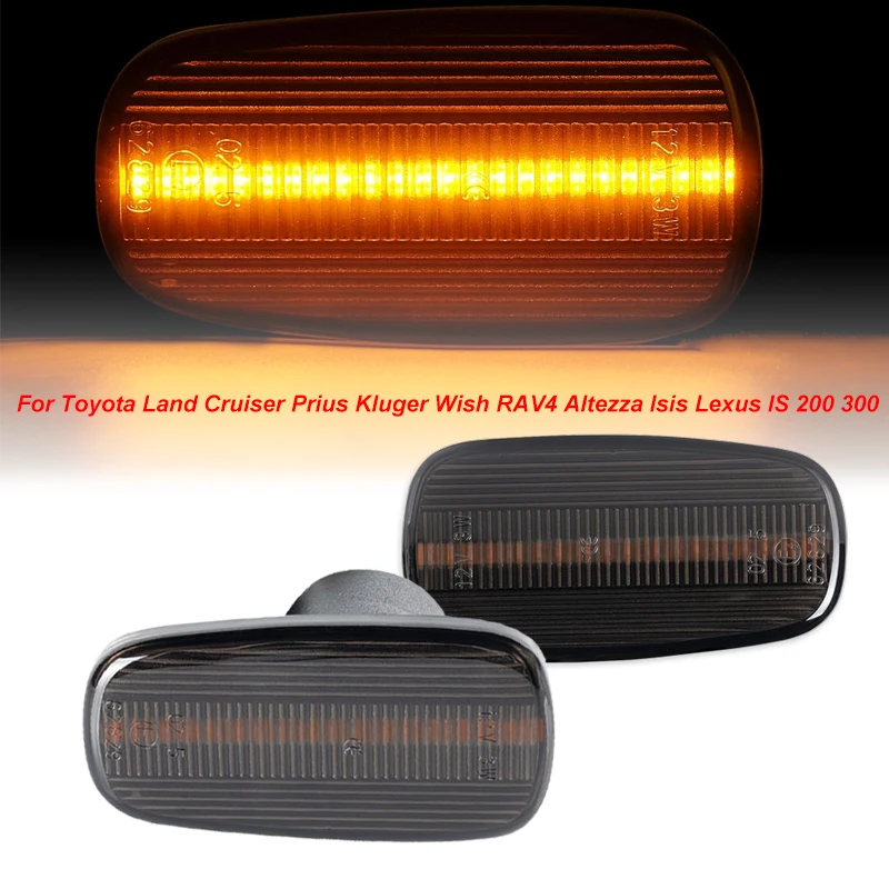 

2pcs LED Side Marker Light Turn Signal Lamp For Toyota Land Cruiser Prius Kluger Wish Altezza Crown Lexus IS200 / IS300 LS430
