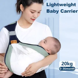 Baby Wrap Carrier Cotton Lightweight Sling Multifunctional Four Seasons Adjustable Simple Carrying for Newborns to Toddlers