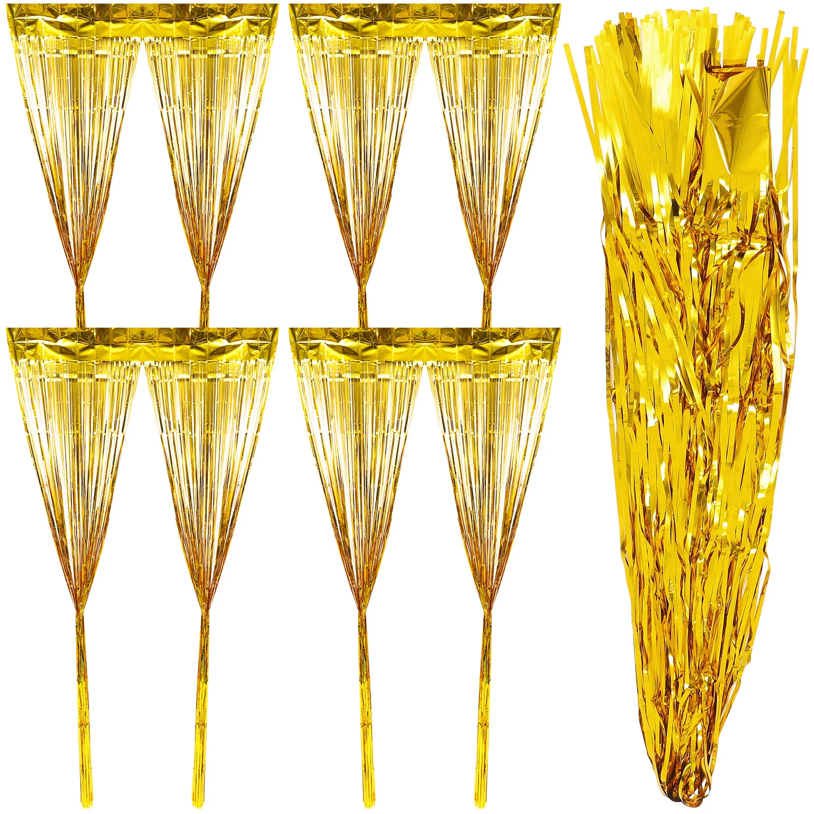 

5Pcs Shiny Fringe Curtain Backdrop Decor for Birthday Shower Valentine's Day Party Tinsel Streamer Door Wall Decoration