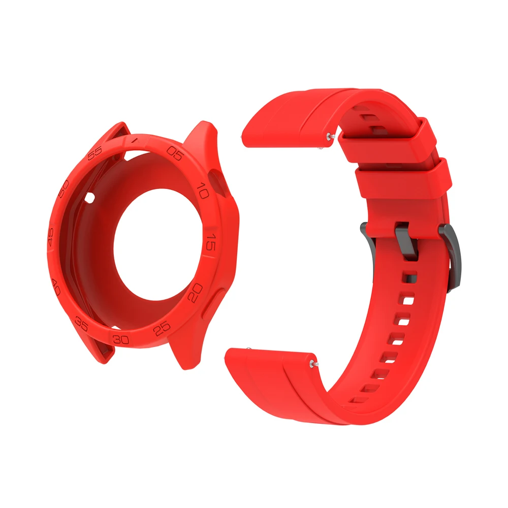 

1Set Smartwatch Wristband Silicon Replacement Strap+Soft Silicone Protective Skin Cover Case For Huawei Watch GT6 GT5 GT4 46MM